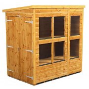 Power 6x4 Pent Potting Shed - Double Door