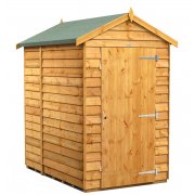 Power 6x4 Apex Garden Shed Overlap - Windowless Single Door