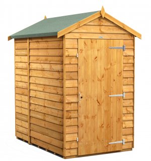 Power 6x4 Apex Garden Shed Overlap - Windowless Single Door