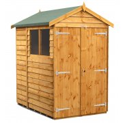 Power 6x4 Apex Garden Shed Overlap - Double Door