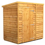 Power 6x4 Pent Garden Shed Overlap - Windowless Single Door