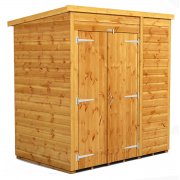 Power 6x4 Pent Garden Shed - No Windows / Windowless Double Door