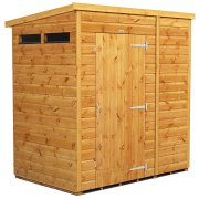 Power 6x4 Pent Garden Security Shed - Single Door