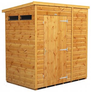 Power 6x4 Pent Garden Security Shed - Single Door