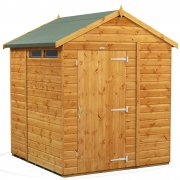 Power 6x8 Apex Secure Garden Shed - Double Door