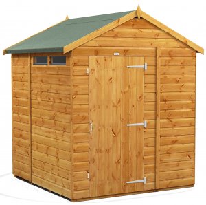 Power 6x8 Apex Secure Garden Shed - Double Door