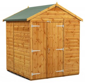 Power 6x6 Apex Garden Shed - Windowless Double Doors