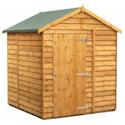 Power 6x6 Apex Garden Shed Overlap - Windowless Single Door