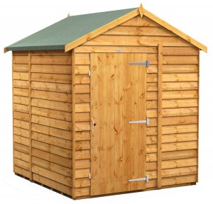 Power 6x6 Apex Garden Shed Overlap - Windowless Single Door