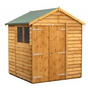 Power 6x6 Apex Garden Shed Overlap - Double Door