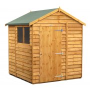 Power 6x6 Apex Garden Shed Overlap - Single Door