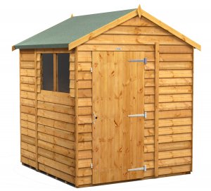 Power 6x6 Apex Garden Shed Overlap - Single Door