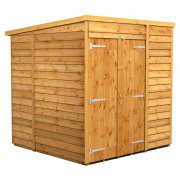 Power 6x6 Pent Garden Shed Overlap - Windowless Double Door