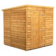 Power 6x6 Pent Garden Shed Overlap - Windowless Single Door