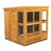 Power 6x6 Pent Potting Shed - Double Door