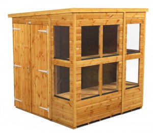 Power 6x6 Pent Potting Shed - Double Door