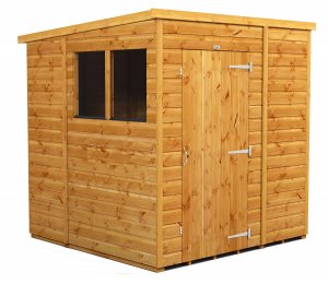 Power 6x6 Pent Garden Shed - Single Door