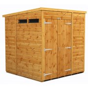 Power 6x6 Pent Garden Security Shed - Double Door