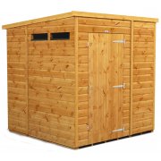 Power 6x6 Pent Garden Security Shed - Single Door