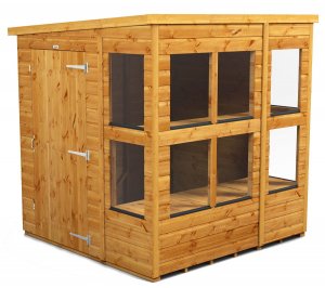 Power 6x6 Pent Potting Shed - Single Door