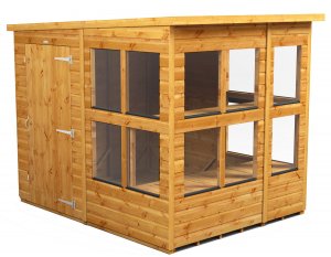 Power 6x8 Pent Potting Shed - Single Door