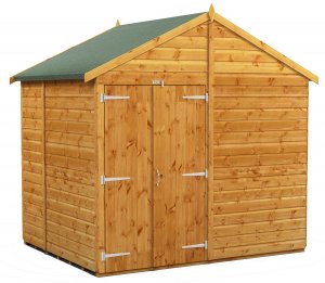 Power 6x8 Apex Garden Shed - Windowless Double Doors