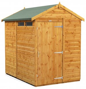 Power 7x5 Apex Secure Garden Shed - Single Door