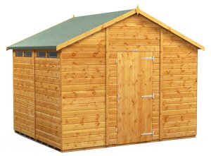 Power 8x10 Apex Secure Garden Shed - Single Door