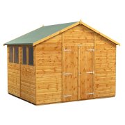 Power 8x10 Apex Garden Shed - Double Door