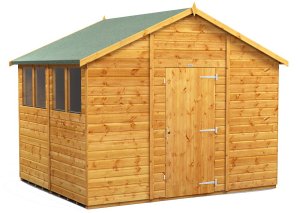 Power 8x10 Apex Garden Shed - Single Door