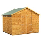 Power 8x10 Apex Secure Garden Shed - Double Door