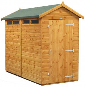 Power 8x4 Apex Secure Garden Shed - Single Door