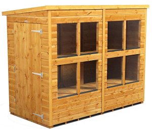 Power 8x4 Pent Potting Shed - Single Door