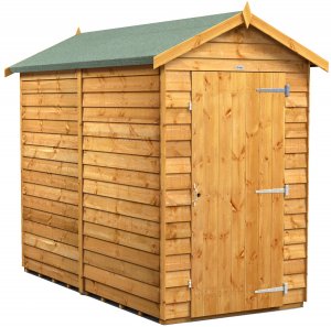 Power 8x4 Apex Garden Shed Overlap - Windowless Single Door