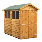 Power 8x4 Apex Garden Shed Overlap - Double Door