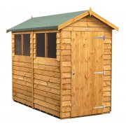 Power 8x4 Apex Garden Shed Overlap - Single Door