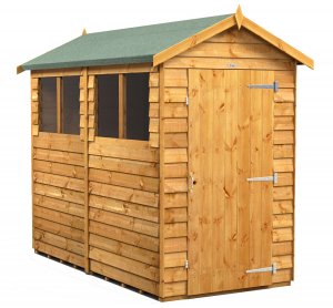 Power 8x4 Apex Garden Shed Overlap - Single Door