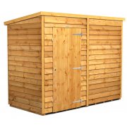 Power 8x4 Pent Garden Shed Overlap - Windowless Single Door