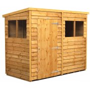 Power 8x4 Pent Garden Shed Overlap - Single Door