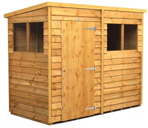 Power 8x4 Pent Garden Shed Overlap - Single Door