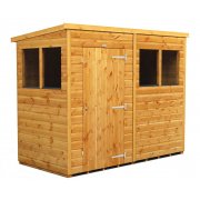 Power 8x4 Pent Garden Shed - Single Door