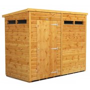 Power 8x4 Pent Garden Security Shed - Single Door