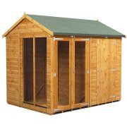 Power 8x6 Apex Summer House with 4ft Side Store