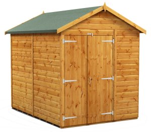 Power 8x6 Apex Garden Shed - Windowless Double Doors