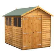 Power 8x6 Apex Garden Shed Overlap - Double Door