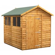 Power 8x6 Apex Garden Shed Overlap - Single Door