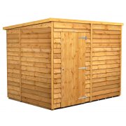 Power 8x6 Pent Garden Shed Overlap - Windowless Single Door