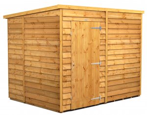 Power 8x6 Pent Garden Shed Overlap - Windowless Single Door