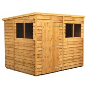 Power 8x6 Pent Garden Shed Overlap - Single Door