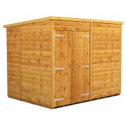 Power 8x6 Pent Garden Shed - Windowless / No Windows Double Door